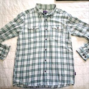 Patagonia Gauze Long Sleeve Button Up Shirt sz L Plaid